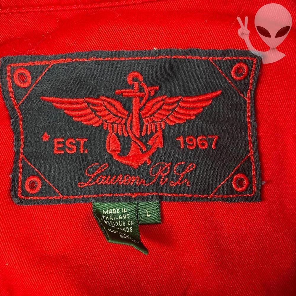 Lauren Ralph Lauren Jacket Women's Large Red Double Breasted Peacoat Gold Button - Picture 4 of 6